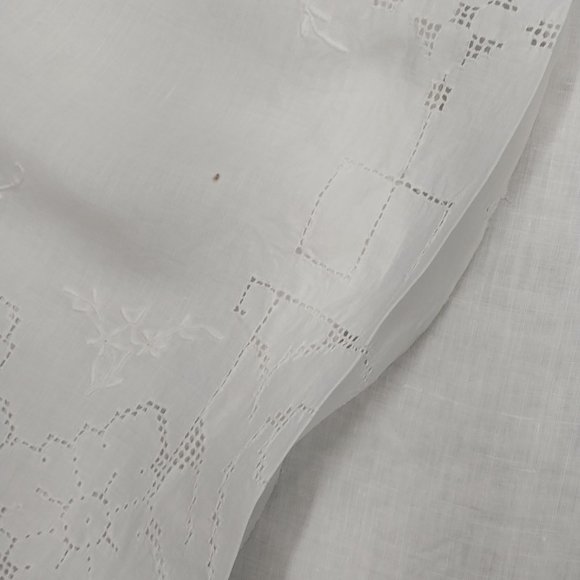 2857 Size Large Limited Too Upcycled Jean Tunic Made With A Vintage Table Cover. - Picture 5 of 9